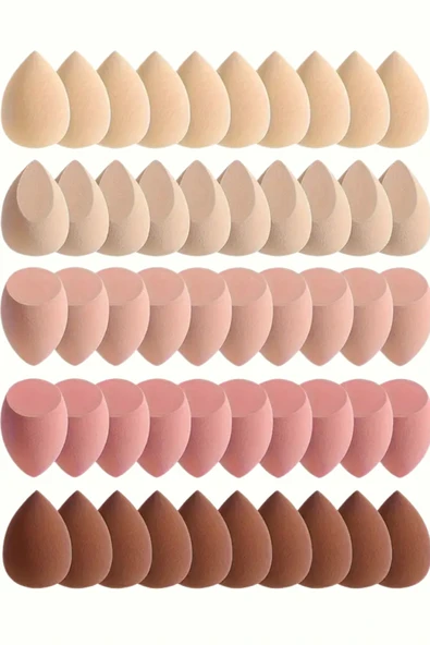 10'lu Kahve Tonlarında Mini Makyaj Süngeri Seti – Fondöten, Pudra, Kontür ve Harmanlama İçin Islak/Kuru Kullanıma Uygun (Rastgele Tonlar) - Resim 4