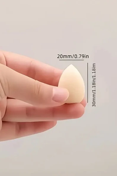 10'lu Kahve Tonlarında Mini Makyaj Süngeri Seti – Fondöten, Pudra, Kontür ve Harmanlama İçin Islak/Kuru Kullanıma Uygun (Rastgele Tonlar) - Resim 5