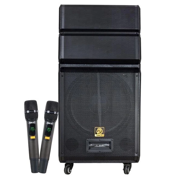 Shile SL-1612B İki El Mikrofonlu-Kumandalı USB/SD/BT/FM Taşınabilir Hoparlör