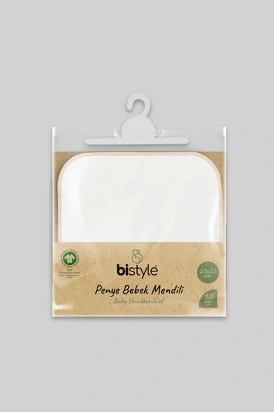 Nessiworld Bistyle Organik 20x20 10'Lu Penye Mendil 90102 Ekru - Resim 5