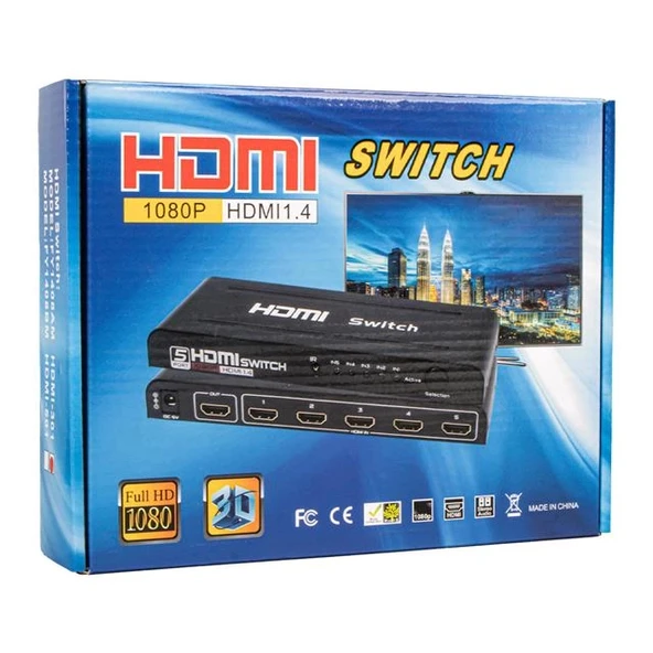 Fully G-538H 3 Giriş 1 Çıkış Hdmi Switcher Toplayıcı Metal Kasa Adaptörlü - 4