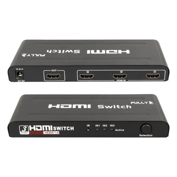 Fully G-538H 3 Giriş 1 Çıkış Hdmi Switcher Toplayıcı Metal Kasa Adaptörlü - 2