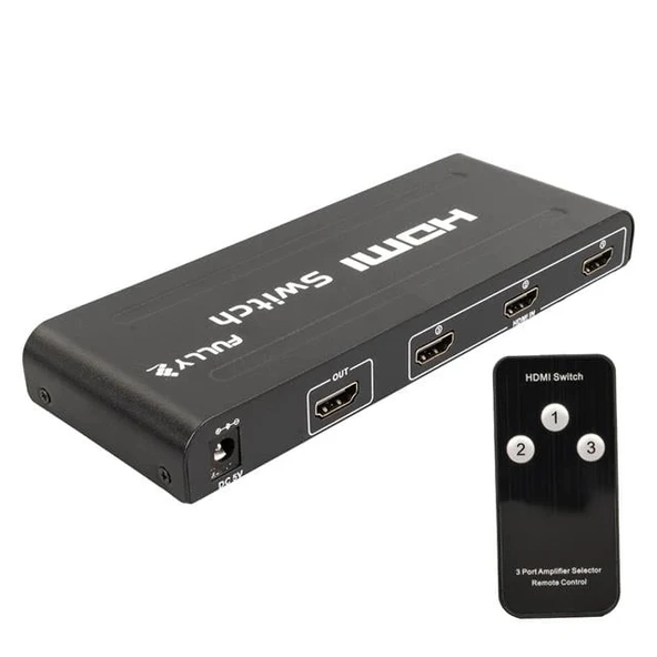 Fully G-538H 3 Giriş 1 Çıkış Hdmi Switcher Toplayıcı Metal Kasa Adaptörlü