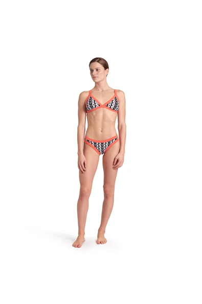 ARENA Monogram Triangle Kadın Turuncu Yüzücü Mayosu 007070192 - 3