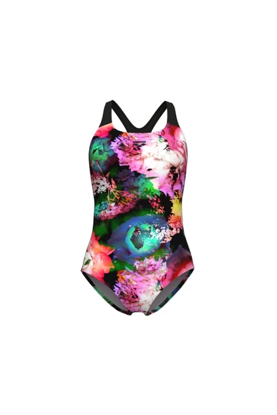 ARENA Women's Roseland Swimsuit Swimproback Black Multi - Resim 3