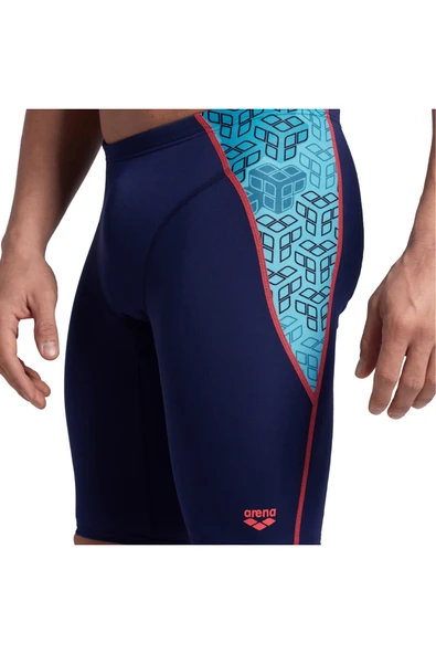 ARENA Men's Camo Kıkko Swım Jammer/navy - Resim 4