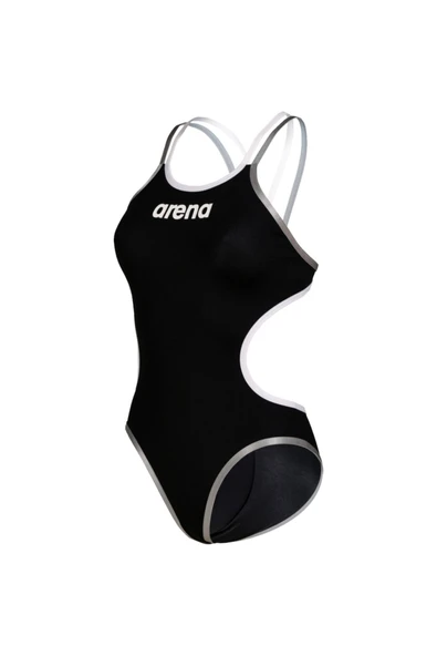 ARENA W ARENA ONE DOUBLE CROSS BACK ONE PIECE BLACK WHITE SILVER ürün görseli
