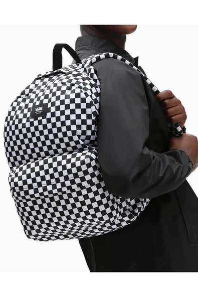 Vans Old Skool Check Damalı Desen Unisex Sırt Çantası - Resim 2