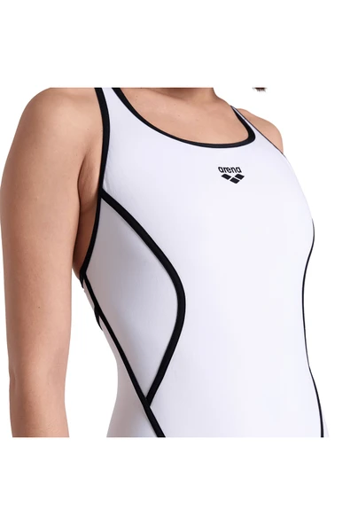 ARENA Profile Swimsuitalyv Back Kadın Beyaz Yüzücü Mayosu 006643150 - 4