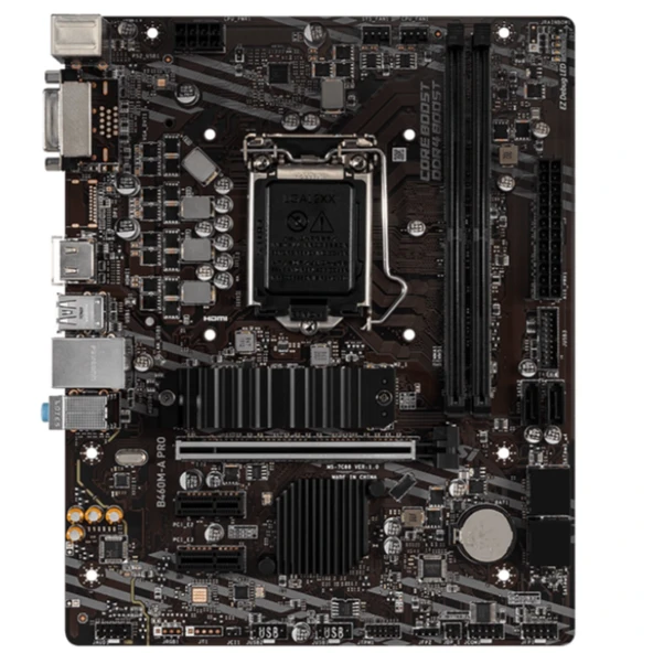 MSI B460M-A PRO SOKET 1200 DDR4 2933 DVI HDMI M.2 USB 3.2 MATX ürün görseli 1