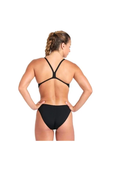ARENA Team Swimsuit Challenge Solid Kadın Siyah Yüzücü Mayosu 004766535 - 2