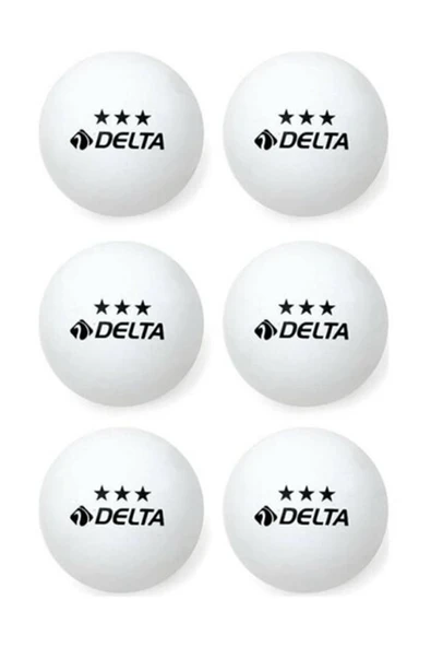 Delta 3 Yıldız Beyaz 6 Adet Masa Tenisi Topu Pinpon Topu - 1