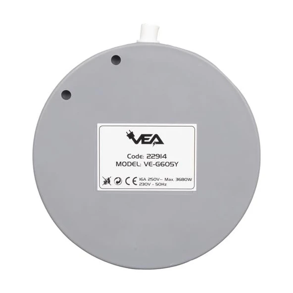 Vea VE-G605Y 5'li Anahtarlı 1.5 Metre Grup Priz - Resim 2