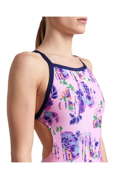 ARENA Women's Rose Texture Swımsuıt Xcross Back/ M - Resim 3