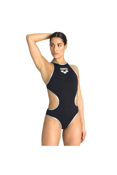 ARENA One Biglogo One Piece Kadın Siyah Yüzücü Mayosu 001198555