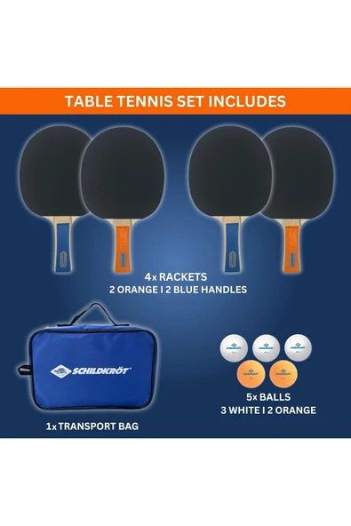 DONIC Hobby Set Masa Tenisi Seti ( 4 Raket + 5 Top + Taşıma Çantası) - 3