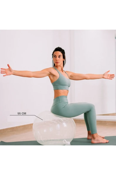 Pacific Sport Pacific Şeffaf Pilates Topu 55cm + Pompa ürün görseli
