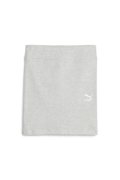 Puma CLASSICS Ribbed Skirt Light Gray Heather - Resim 2