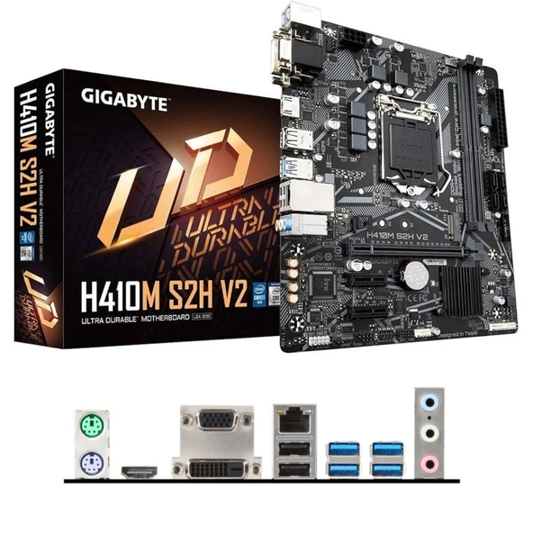Gigabyte H410M S2H V2 Intel H470 64 GB 2666 Mhz DDR4 1200 mATX Anakart ürün görseli 1