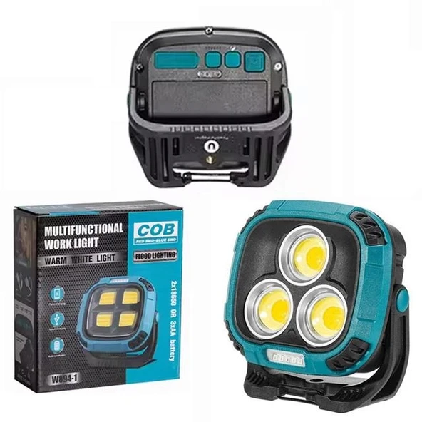 PowerMaster MX-W891 4000K - 7000K - Kırmızı 3 COB Ledli 30 Watt Çok Fonksiyonlu Çalışma Lambası (PowerBank) - Resim 4