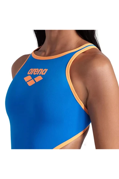 ARENA One Biglogo One Piece Kadın Mavi Yüzücü Mayosu 001198833 - 4