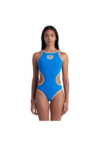 ARENA One Biglogo One Piece Kadın Mavi Yüzücü Mayosu 001198833