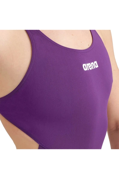 ARENA Team Swimsuit Swim Tech Solid Kadın Mor Yüzücü Mayosu 004763911 - Resim 4