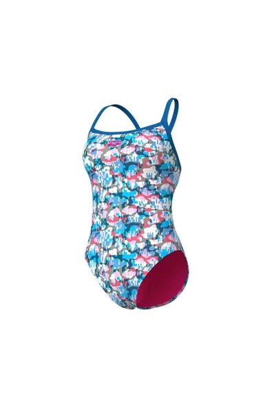 ARENA WOMEN'S ARENA MULTI CAMO SWIMSUIT CHALLENGE BACK BLUE RIVER WHITE MULTI - 1