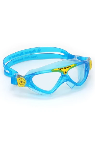 Aqua Sphere Vista Junior Şeffaf Cam - Aqua/sarı Yüzücü Gözlüğü - Resim 4