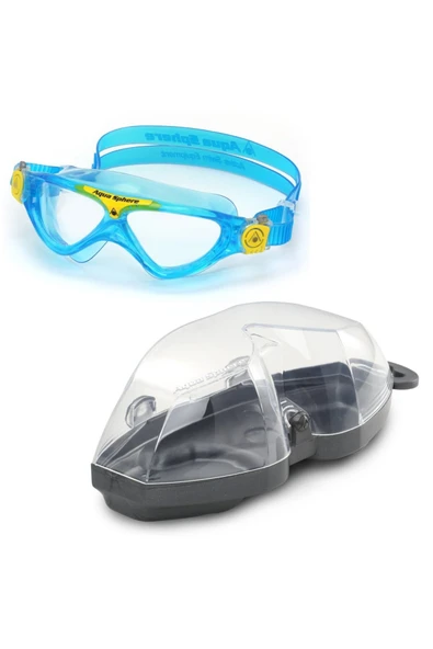 Aqua Sphere Vista Junior Şeffaf Cam - Aqua/sarı Yüzücü Gözlüğü - Resim 5