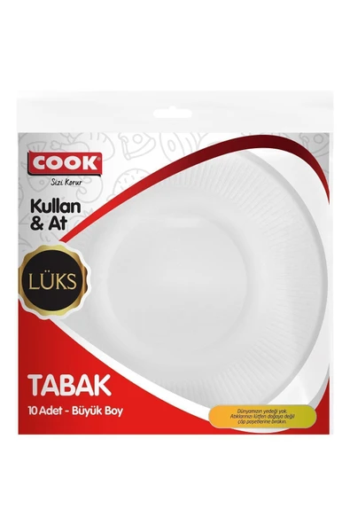 COOK Lüks Plastik Tabak Orta Boy 10 Adet