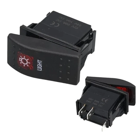 PowerMaster Lamba Sembollü Işıklı 3 Pinli On-Off 12-24V Marin Switch ürün görseli 1