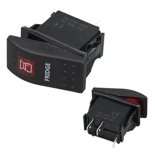 PowerMaster Buzdolabı Sembollü Işıklı 3 Pinli On-Off 12-24V Marin Switch ürün görseli 1