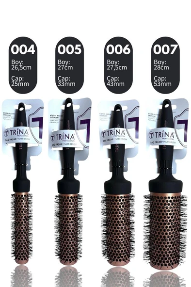 Trina Diva Yuvarlak Termal Fön Fırçası 25mm Çap 04 - 3