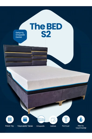 MEG'A Bedding Meg'a The Bed S2 Torba Yaylı Yatak Fermuarlı Yıkanabilir Kılıflı Ortopedik Visco Yatak ürün görseli