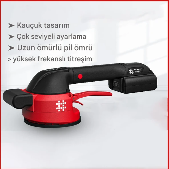 123 Mm Dijital Şarjlı Fayans Vibratörü Vibratoru Makine Aracı Cihaz Lithium Titreşim Döşeme Seramik - Resim 6