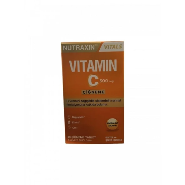 Nutraxin Vitamin C 500 Mg 30 Çiğneme Tableti ürün görseli 1