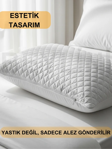 Beylini 2'li Yastık Alezi Sıvı Geçirmez Kapitone Fermuarlı Yıkanabilir Antialerjik Yastık Koruyucu 50x70 CM - Resim 3