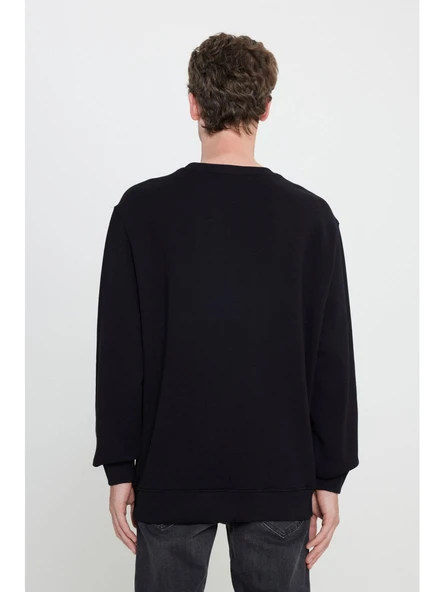 Lee Bisiklet Yaka Sweatshirt Siyah Erkek Sweatshirt - Resim 2