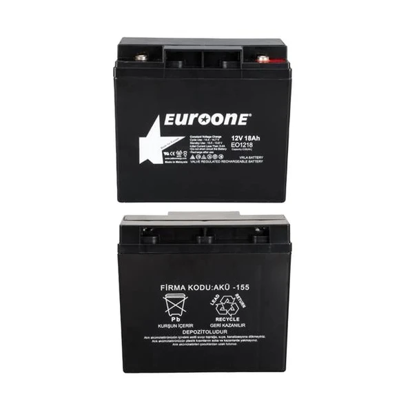 Euroone EO1218 12 Volt 18 Amper Bakımsız Kuru AGM Akü - 2