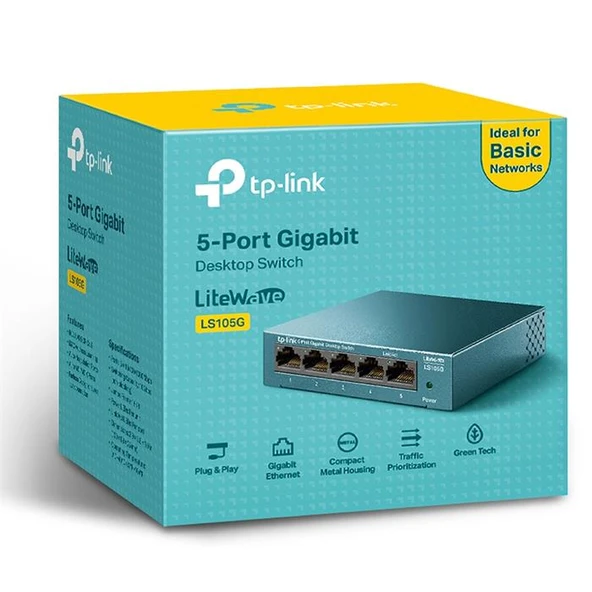 TP-Link LS105G 5 Port 10/100/1000 Mbps Gigabit Switch - 3