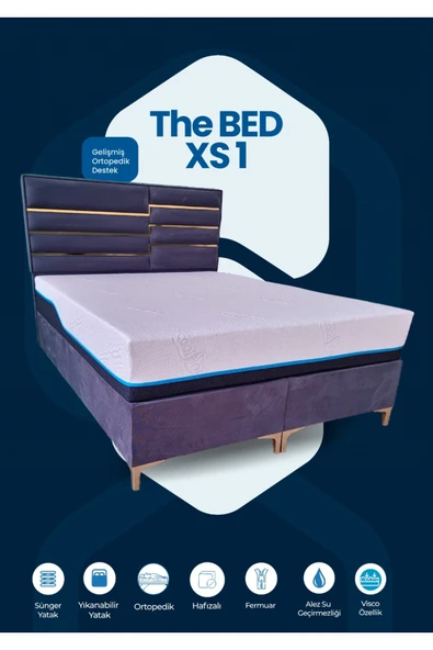 MEG'A Bedding Meg'a The Bed XS1 Yaysız Sünger Yatak Fermuarlı Yıkanabilir Kılıflı Ortopedik Visco Yatak ürün görseli