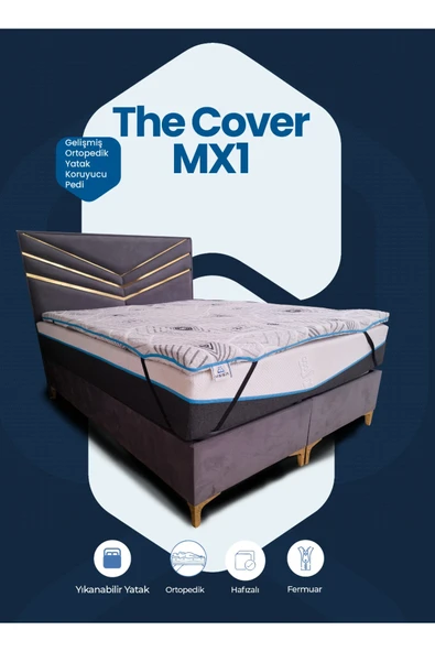 MEG'A Bedding Cover MX1 Gelişmiş Ortopedik %100 Visco Sünger Yıkanabilir Fermuarlı Kılıf Yatak pedi - Resim 2