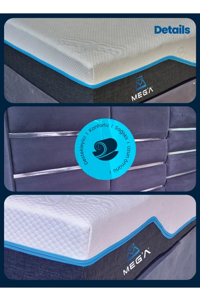 MEG'A Bedding Meg'a The Bed S1 Torba Yaylı Yatak Fermuarlı Yıkanabilir Kılıflı Ortopedik Visco Yatak - Resim 2