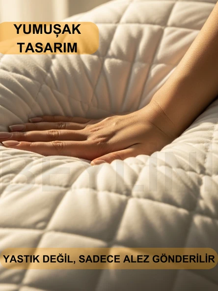 Beylini 2'li Yastık Alezi Sıvı Geçirmez Kapitone Fermuarlı Yıkanabilir Antialerjik Yastık Koruyucu 50x70 CM - Resim 2