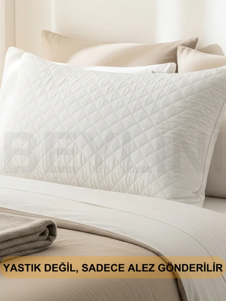 Beylini 2'li Yastık Alezi Sıvı Geçirmez Kapitone Fermuarlı Yıkanabilir Antialerjik Yastık Koruyucu 50x70 CM - Resim 4