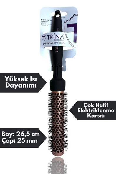 Trina Diva Yuvarlak Termal Fön Fırçası 25mm Çap 04 - 2