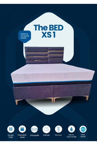 MEG'A Bedding Meg'a The Bed XS1 Yaysız Sünger Yatak Fermuarlı Yıkanabilir Kılıflı Ortopedik Visco Yatak - Resim 2