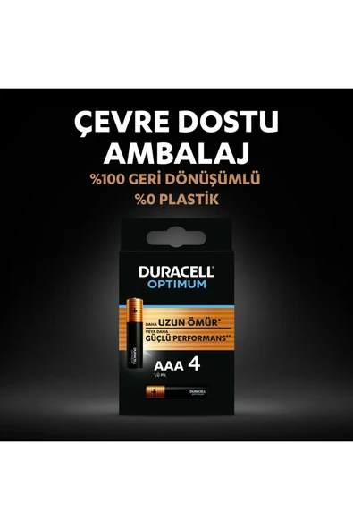 Duracell Optimum Aaa Alkalin Ince Kalem Pil, 1,5 V Lr03/mn2400, 4’lü Paket - 6