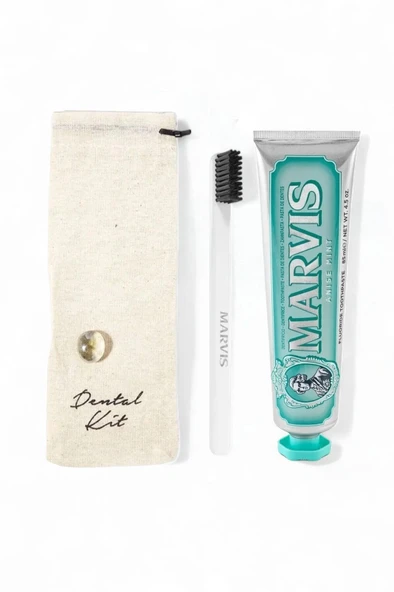 Marvis Anise Mint Diş Macunu 85 ml + Yumuşak Beyaz Diş Fırçalı Dental Kit ürün görseli